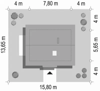 Sosenka wariant E — plan sytuacyjny 1 (odbicie lustrzane)