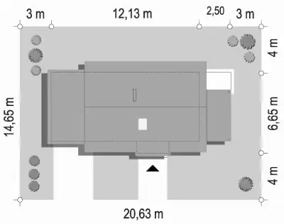 Sosenka wariant N — plan sytuacyjny 1 (odbicie lustrzane)