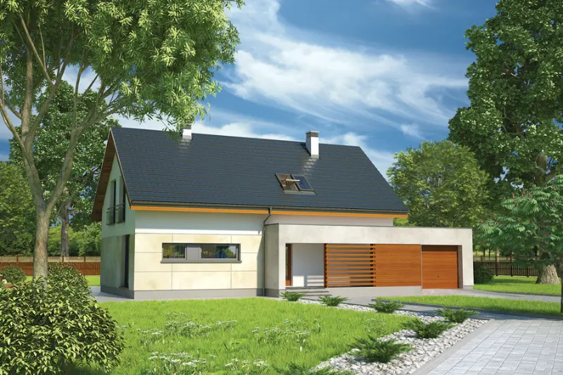 Projekt domu Specjalny (z wentylacją mechaniczną i rekuperacją) — wizualizacja