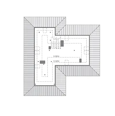 Spokojna przystań - wariant II (etap I) — rzuty kondygnacji 2 (odbicie lustrzane)