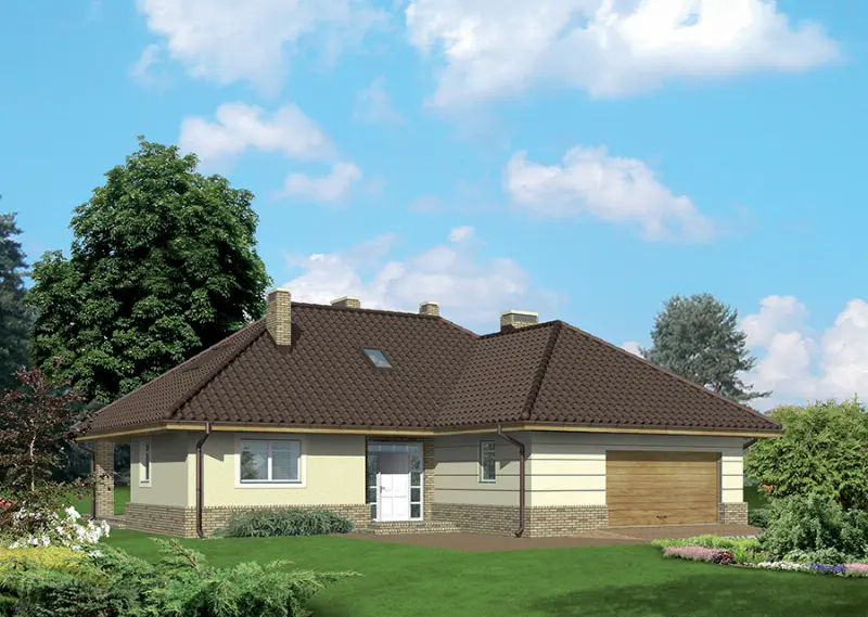 Projekt domu Spokojna przystań - wariant II (etap I) — wizualizacja