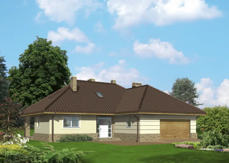 Projekt domu Spokojna przystań - wariant II (etap II) — wizualizacja