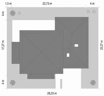 Spokojny Zakątek wariant C — plan sytuacyjny 1 (odbicie lustrzane)
