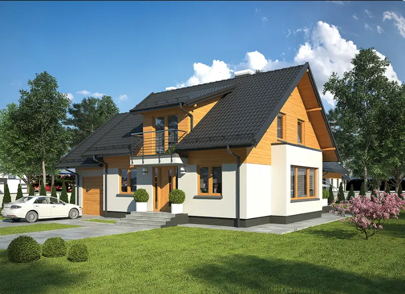 Projekt domu Sprzymierzeniec - wariant I — wizualizacja