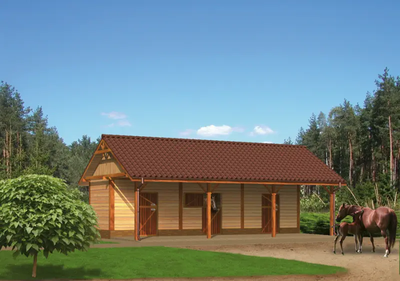 Projekt domu Stajnia dla 3 koni SC01S — wizualizacja
