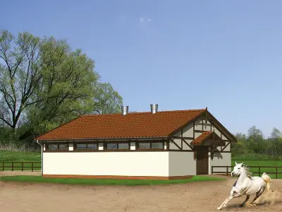 Stajnia dla 4 koni S02a — wizualizacje 2 (odbicie lustrzane)