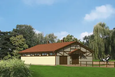 Stajnia dla 6 koni S04 — wizualizacje 1 (odbicie lustrzane)