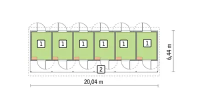 Stajnia dla 6 koni S14S — rzuty kondygnacji 1