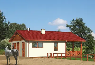 Stajnia dla trzech koni S18  — wizualizacje 2 (odbicie lustrzane)