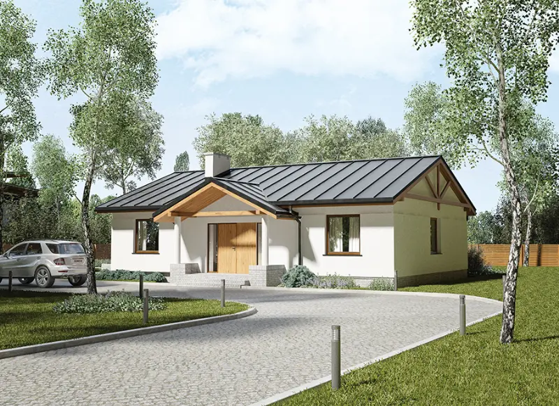Projekt domu Świerki nad jeziorem — wizualizacja