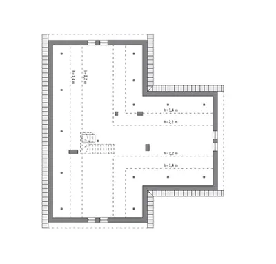 Szafranowy - wariant II — rzuty kondygnacji 2 (odbicie lustrzane)