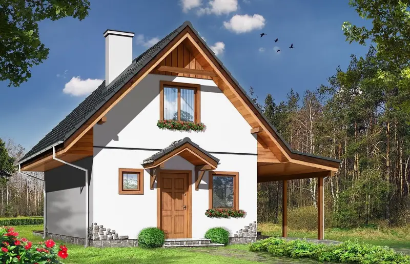 Projekt domu Szarejka — wizualizacja