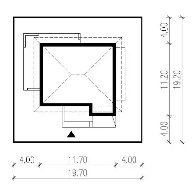 Szczęśliwy - wariant II (z wentylacją mechaniczną i rekuperacją) — plan sytuacyjny 1