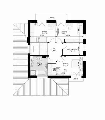 Szmaragd — rzuty kondygnacji 2 (odbicie lustrzane)