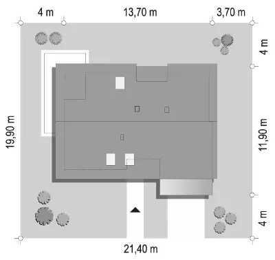 Tango wariant B — plan sytuacyjny 1 (odbicie lustrzane)