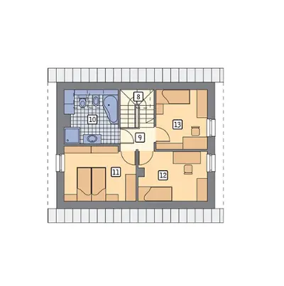 Trafna decyzja - wariant I — rzuty kondygnacji 2 (odbicie lustrzane)