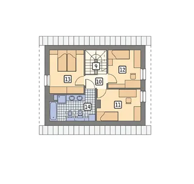 Trafna decyzja - wariant II (etap II) — rzuty kondygnacji 2 (odbicie lustrzane)