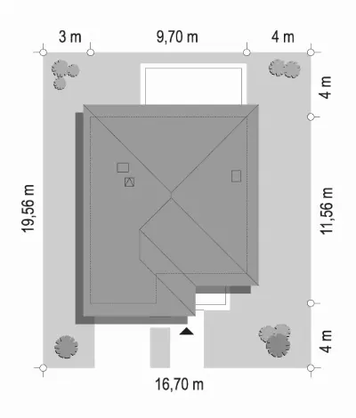 Tytan wariant B — plan sytuacyjny 1 (odbicie lustrzane)