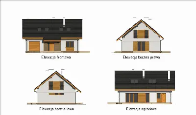 Ukryty w ciszy — elewacje 1 (odbicie lustrzane)
