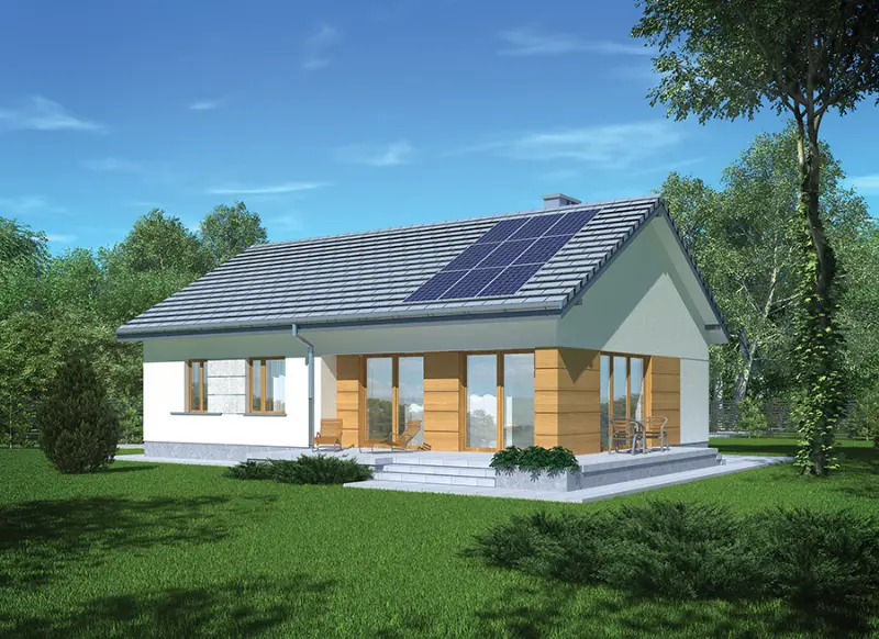 Projekt domu Umiarkowany - wariant I — wizualizacja