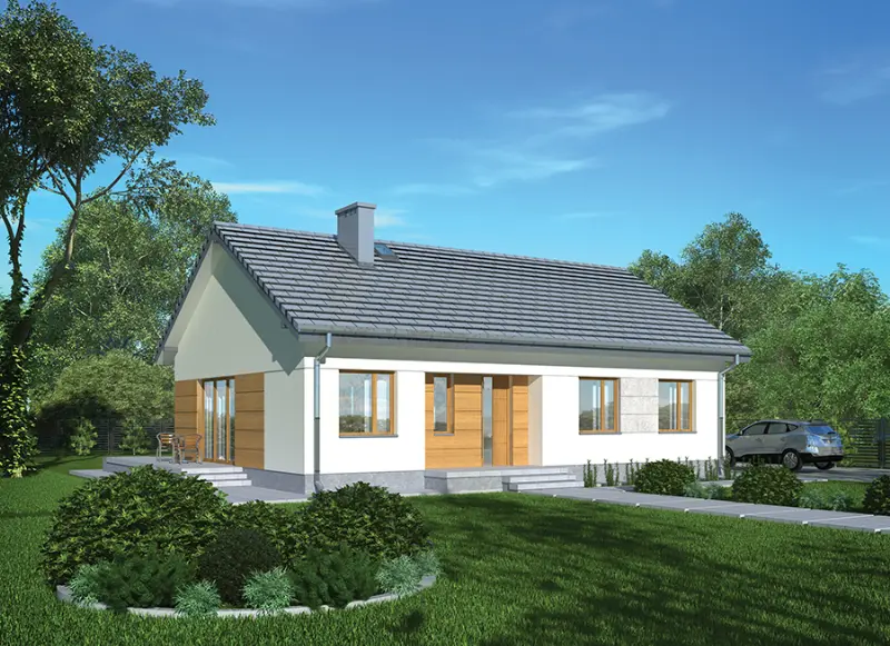 Projekt domu Umiarkowany (aranżacja 1) — wizualizacja