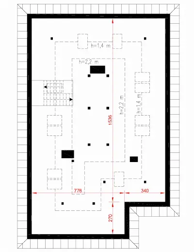 Wariantowy - wariant III (etap I) — rzuty kondygnacji 2 (odbicie lustrzane)