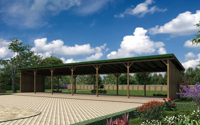 Projekt domu Wiata garażowo-magazynowa GMC55S — wizualizacja