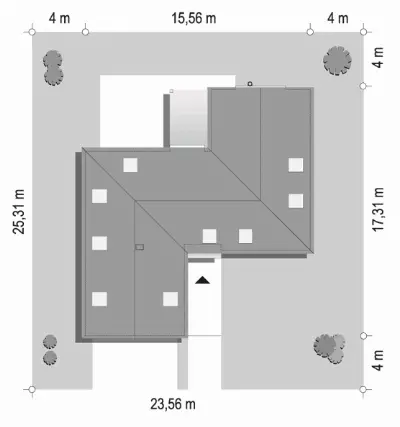 Willa Eska — plan sytuacyjny 1 (odbicie lustrzane)
