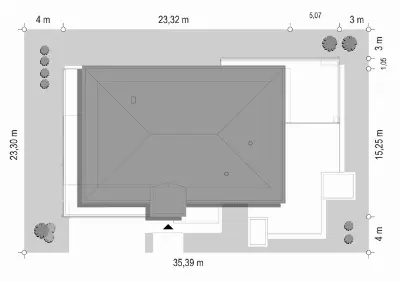 Willa Floryda 5 — plan sytuacyjny 1 (odbicie lustrzane)