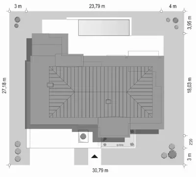 Willa Floryda — plan sytuacyjny 1 (odbicie lustrzane)