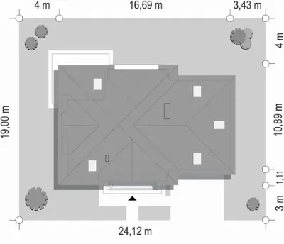 Willa Julia — plan sytuacyjny 1 (odbicie lustrzane)