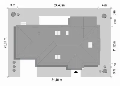 Willa Parkowa 8 B — plan sytuacyjny 1 (odbicie lustrzane)
