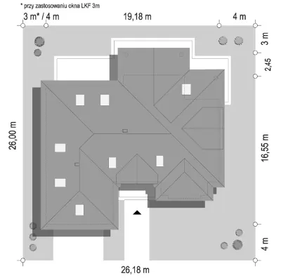 Willa Parkowa 9 — plan sytuacyjny 1 (odbicie lustrzane)