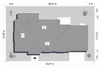 Willa Parkowa C — plan sytuacyjny 1 (odbicie lustrzane)