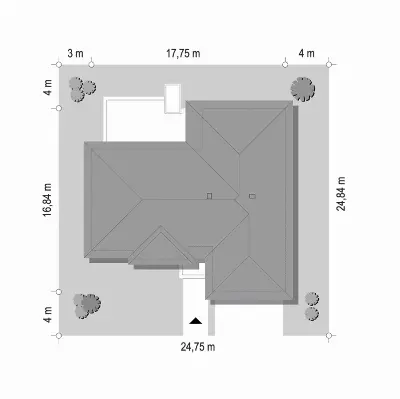 Willa Parterowa 2  wariant C — plan sytuacyjny 1