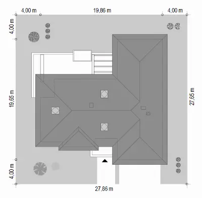 Willa Parterowa wariant B — plan sytuacyjny 1