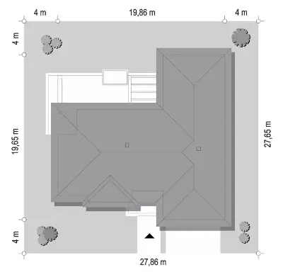Willa Parterowa wariant C — plan sytuacyjny 1