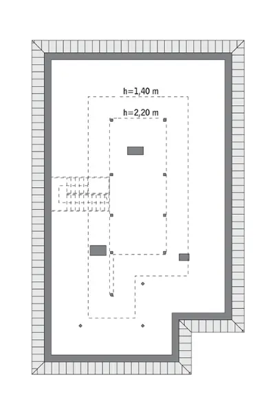 Wiosenny powiew - wariant I — rzuty kondygnacji 2 (odbicie lustrzane)