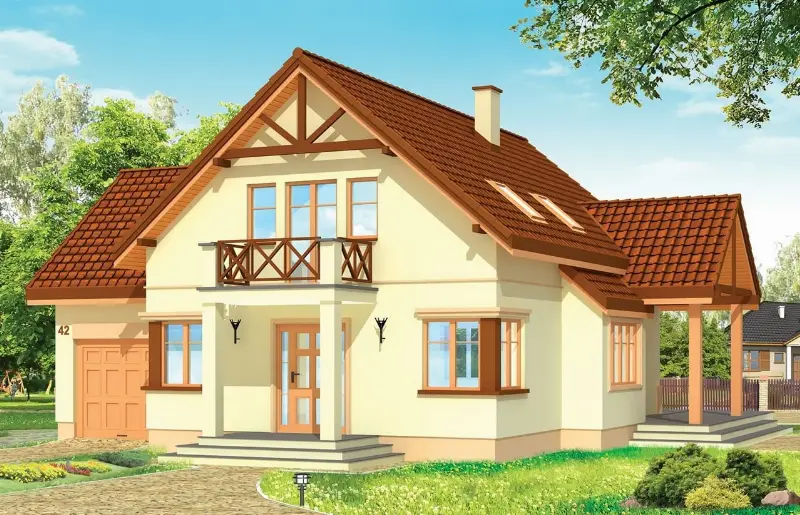 Projekt domu Wiosenny — wizualizacja