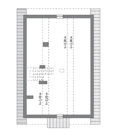 Własny dom - wariant I — rzuty kondygnacji 2 (odbicie lustrzane)