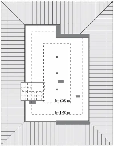Własny kąt — rzuty kondygnacji 2 (odbicie lustrzane)