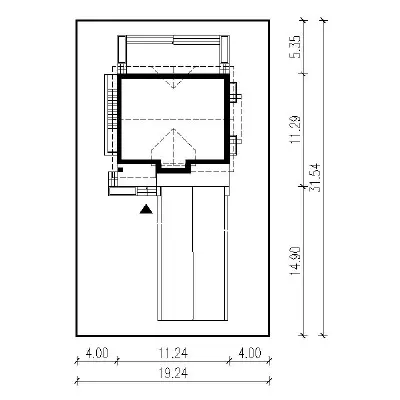 Wschód słońca - wariant III (podpiwniczony) — plan sytuacyjny 1 (odbicie lustrzane)