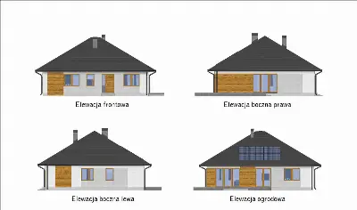 Wspaniałe słońce - wariant I — elewacje 1 (odbicie lustrzane)