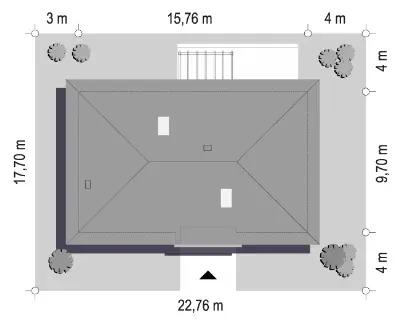 Wymarzony 11 B — plan sytuacyjny 1 (odbicie lustrzane)