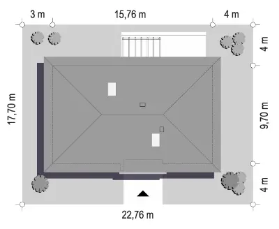 Wymarzony 11 C — plan sytuacyjny 1 (odbicie lustrzane)