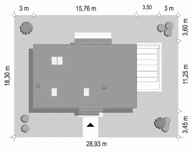 Wymarzony 9 C — plan sytuacyjny 1 (odbicie lustrzane)