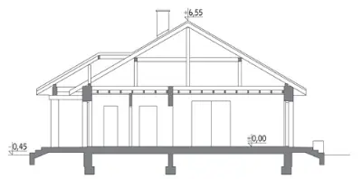 Zachodni widok — przekroje 1 (odbicie lustrzane)