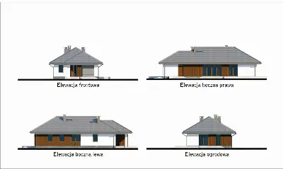 Zachodzące słońce - wariant I — elewacje 1 (odbicie lustrzane)