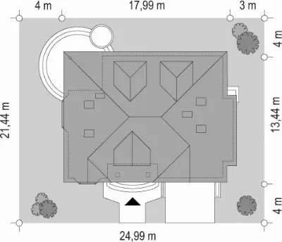 Zacisze 2 — plan sytuacyjny 1 (odbicie lustrzane)