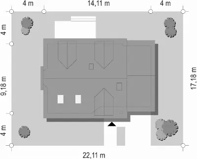 Zgrabny z lukarnami — plan sytuacyjny 1
